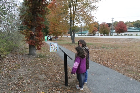 Two young girls on Storywalk