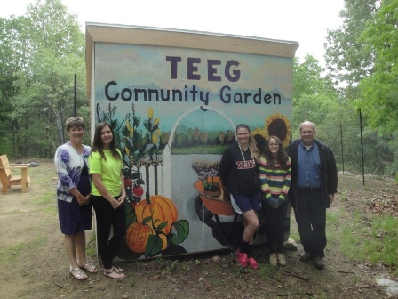 TEEG community garden mural on shed